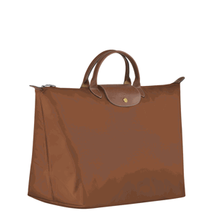 Longchamp Le Pliage Cognac Original Travel Bag  L
